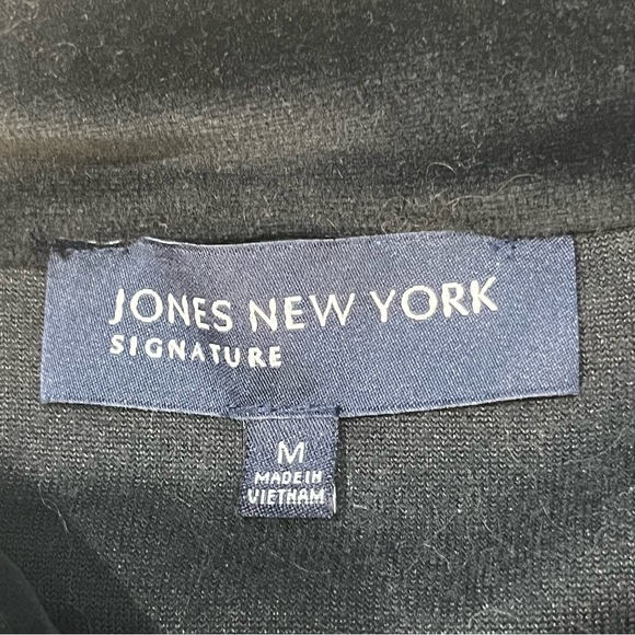 Jones New York Black Velvet Velour Large Button Tracksuit Women Size Medium - Picture 9 of 16